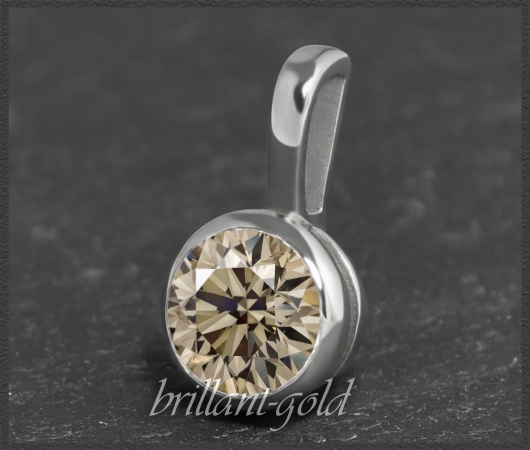 Brillant 585 Gold Gleiter 0,72ct, cognac, VS2